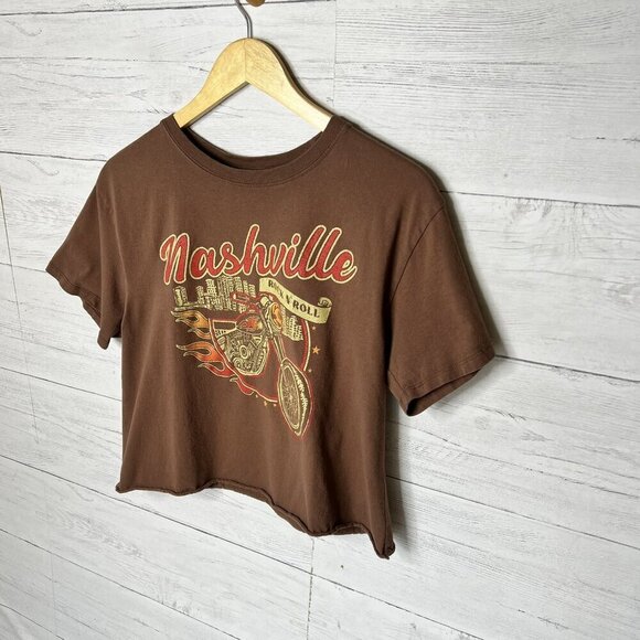 Cold Crush T Shirt Womens Size Medium Brown Nashville Rock N' Roll Motorcycle - Picture 4 of 13